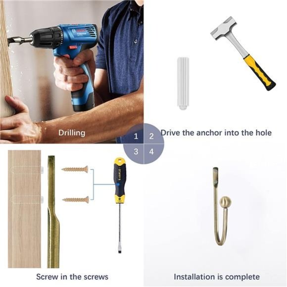 Curtain Holdback, 2 Pcs Wall Mounted Drapery Tiebacks with Screws, Heavy Duty - Picture 7 of 7